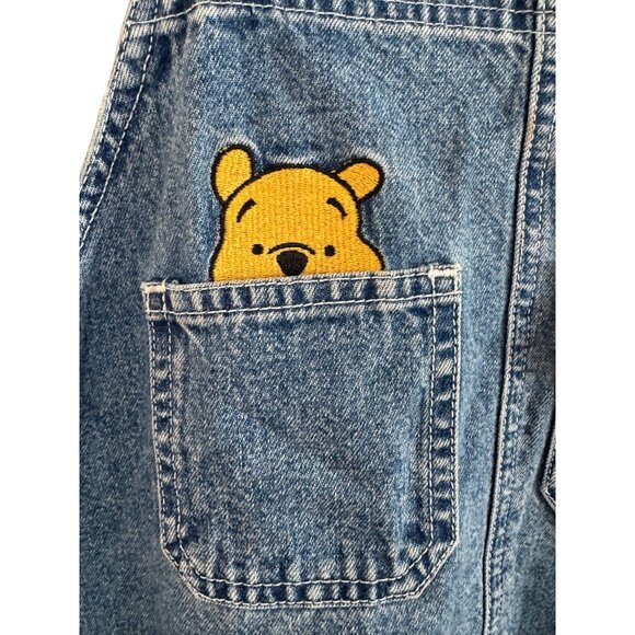 Vintage Disney Winnie The Pooh Denim Overalls Plus Size 22W Blue Adjustable Stra - Picture 6 of 9